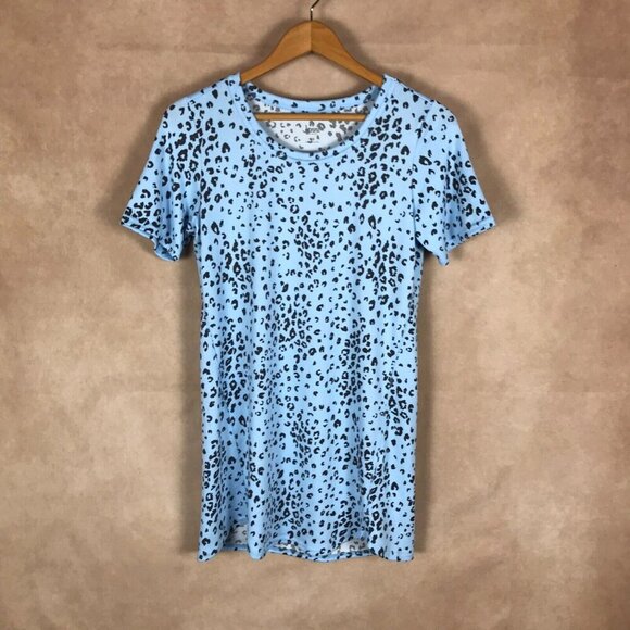 JENNI Blue Cheetah Print Short Sleeve Knit Nightgown NWT XS - Picture 2 of 11